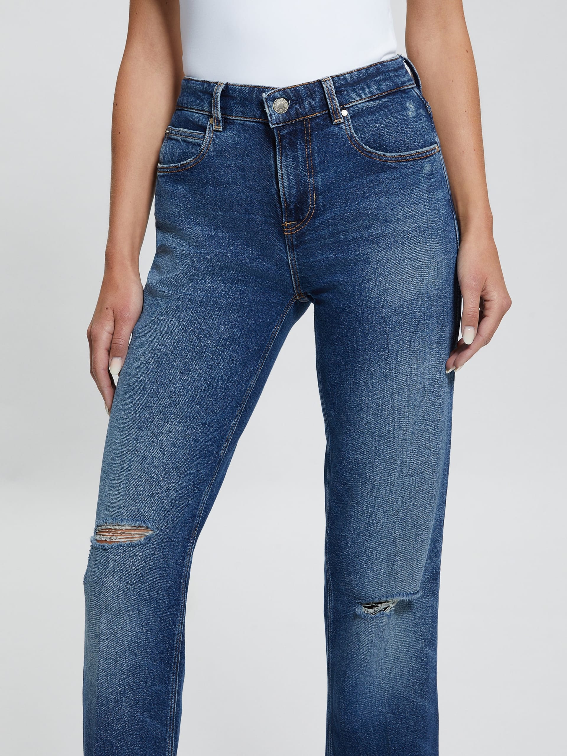 Calça jeans Eco Paulette Flare com fenda