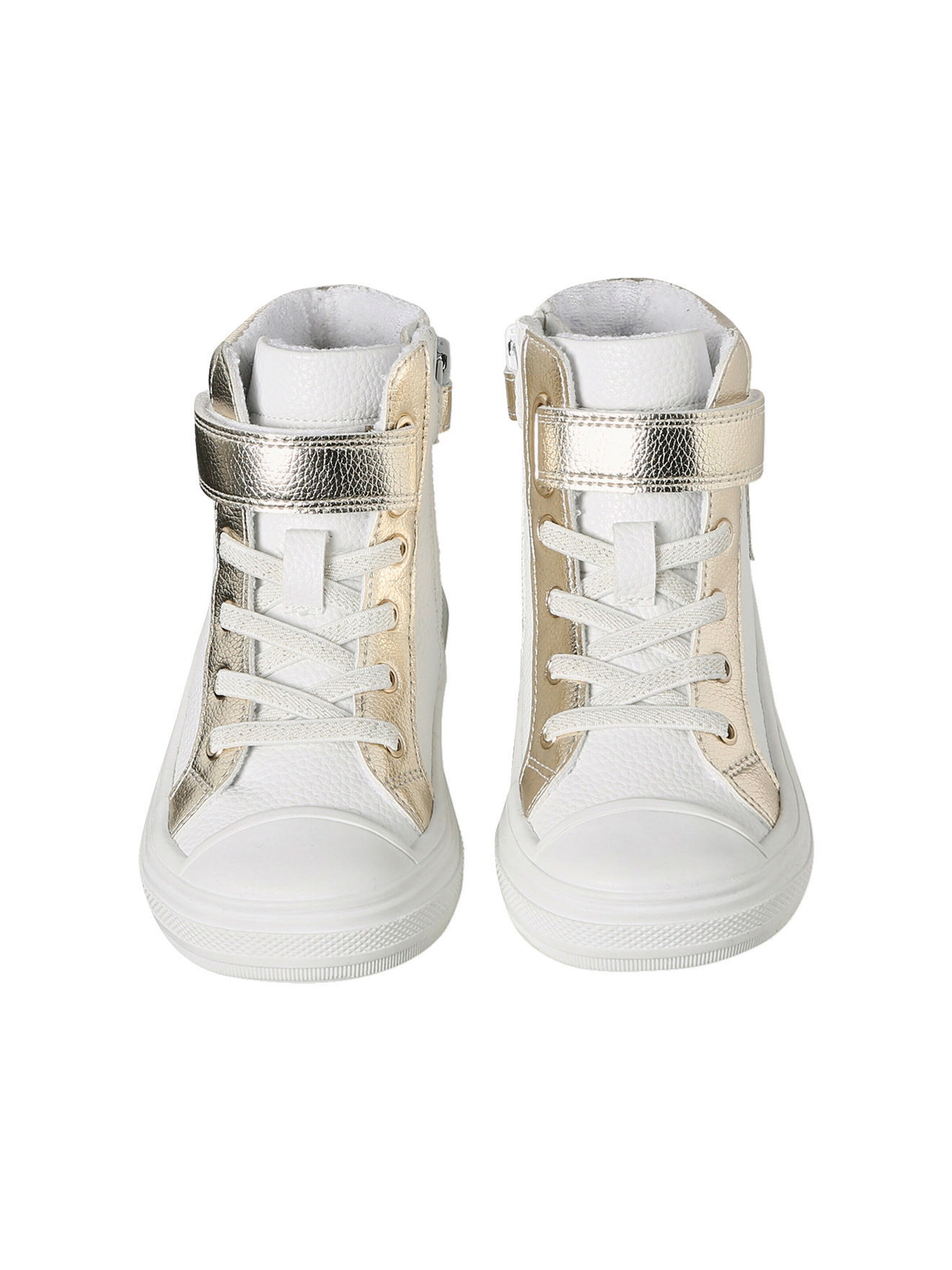 Vertbaudet Mädchen High-Sneakers, Reißverschluss und Schnürung weiß