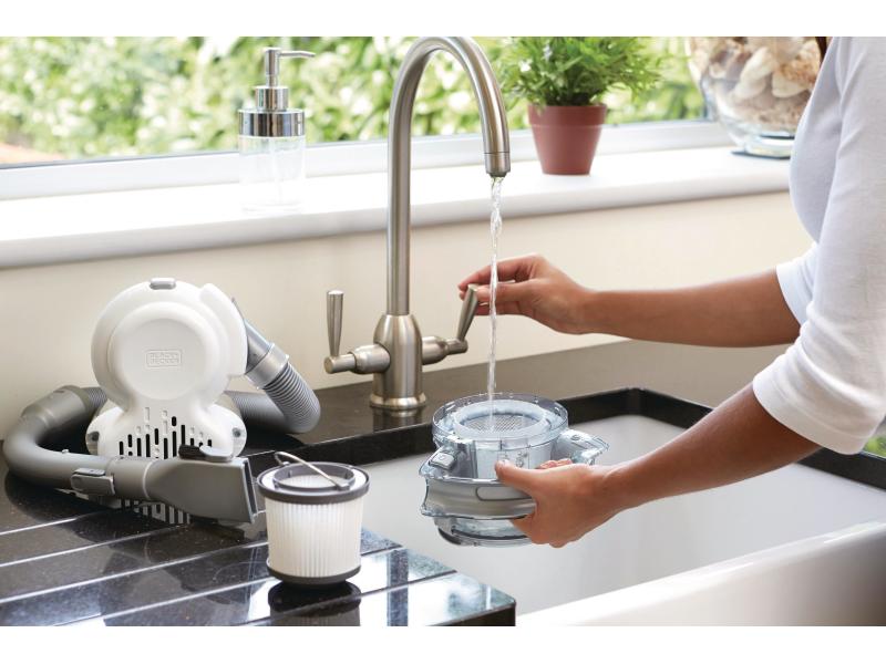 BLACK DECKER Akku-Handsauger Dustbuster Flexi Silber Portabler Akku-Staubsauger mit Schnellladefunktion