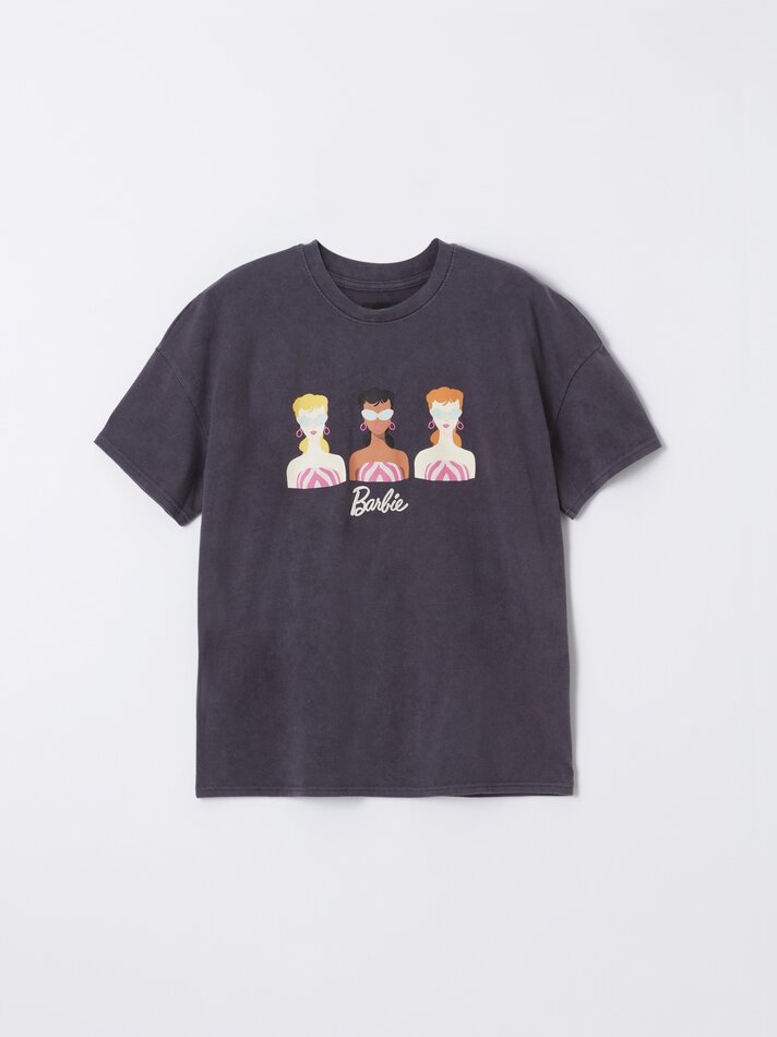 Camiseta Barbie - Cinza Antracite