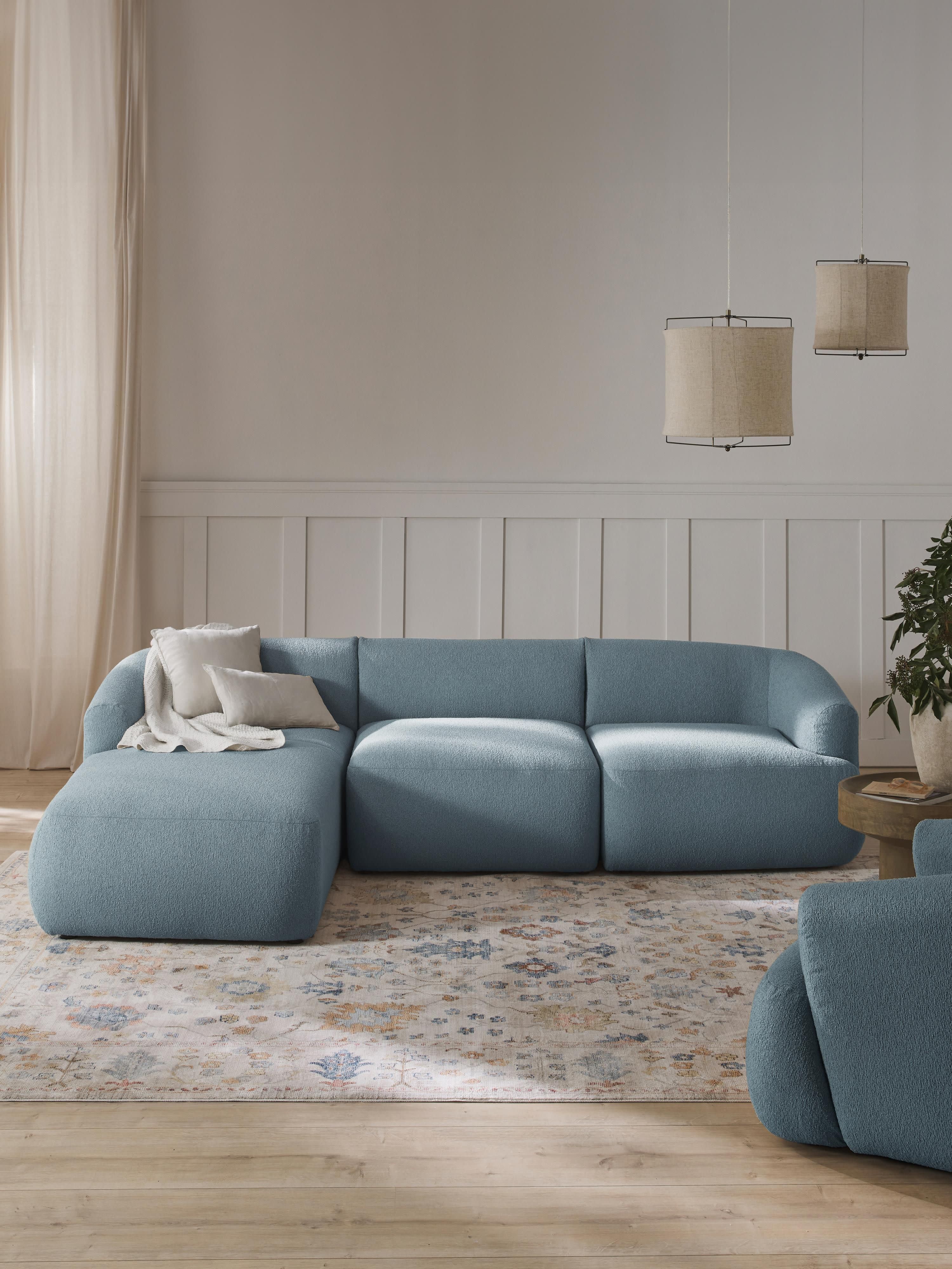 Modulaire bouclé hoekbank Sofia (3-zits)