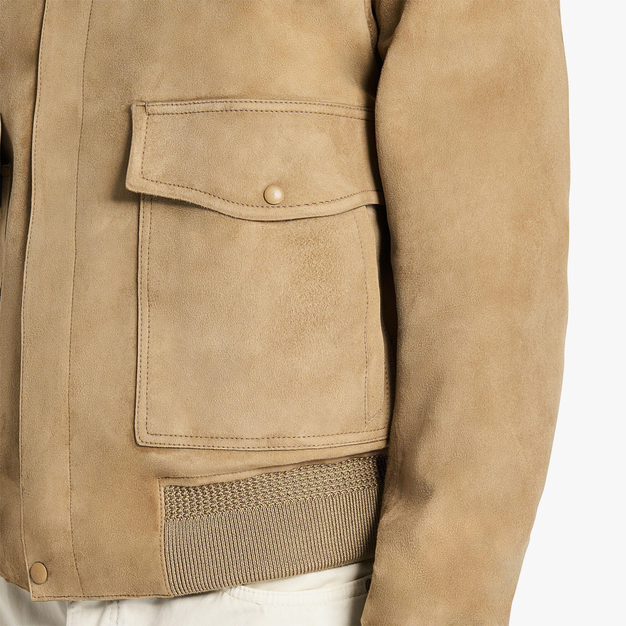 Blouson d'Aviateur En Veau Velours