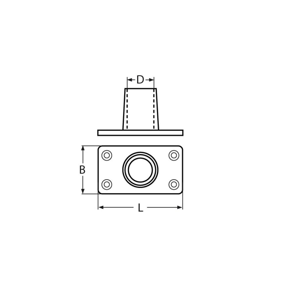 RELINGFOT MARINETECH 90° 22MM