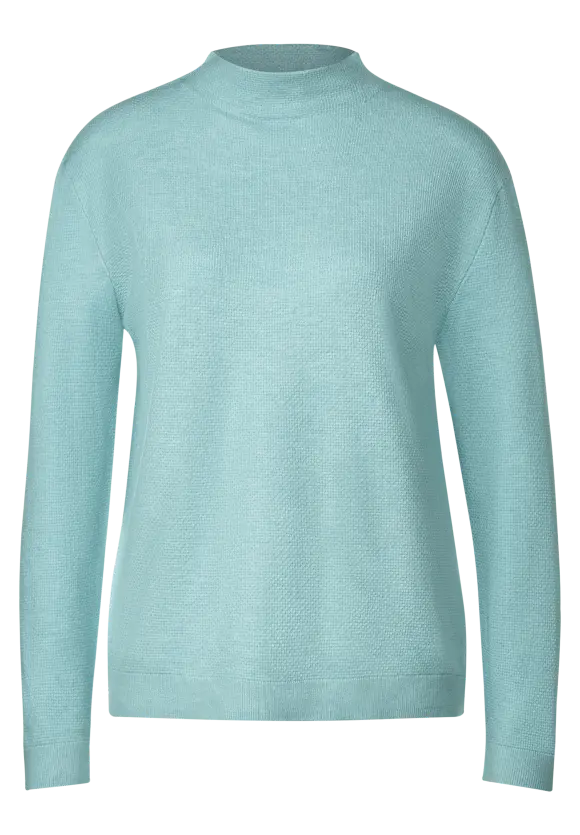 Strickpullover mit Struktur - iced mint melange