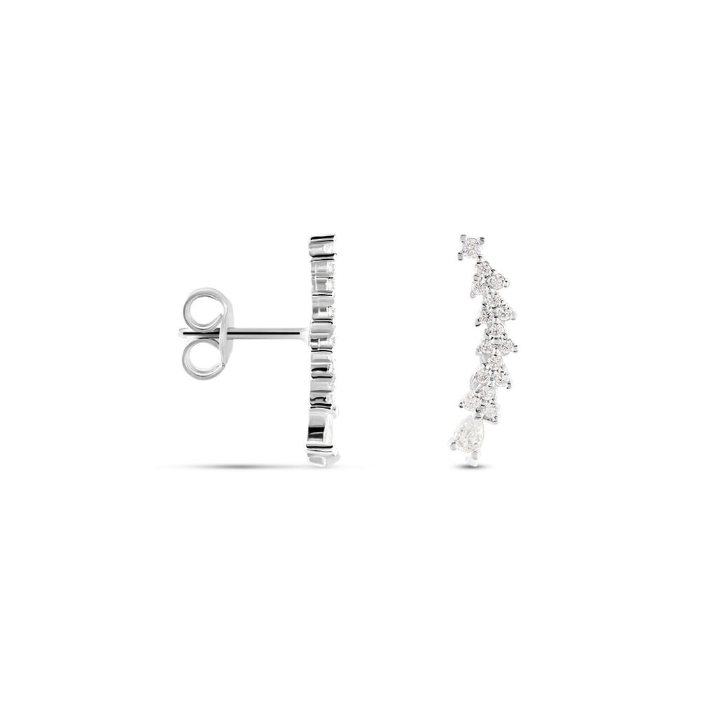 Boucles D'oreilles Puces Argent Blanc Rê Oxydes De Zirconium