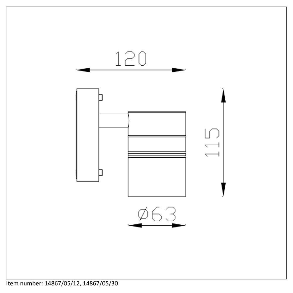 LED-buitenwandlamp Arne met één lamp, mat chroom, GU10, 5W