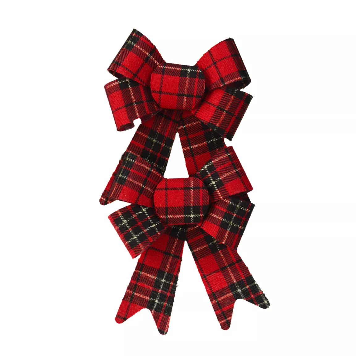 Lot de 2 nœuds de Noël (H17 cm) Carreaux tartan