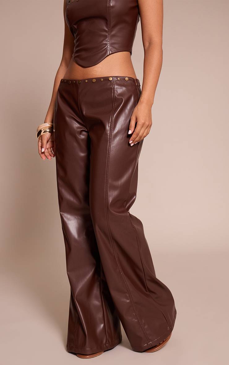 Chocolat Pantalon Large À Détails Cloutés Petite
