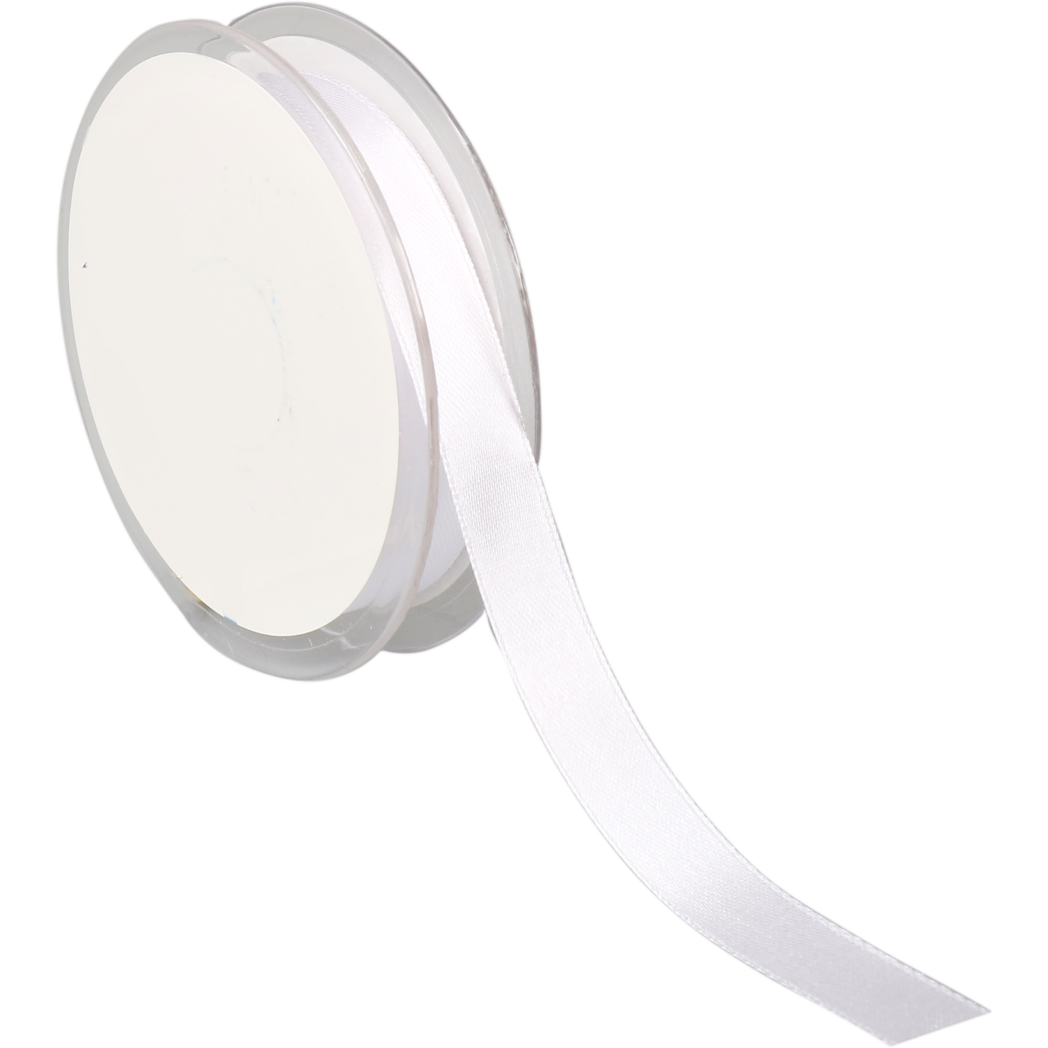 Satijnlint, 15mm, 25m, PP, wit