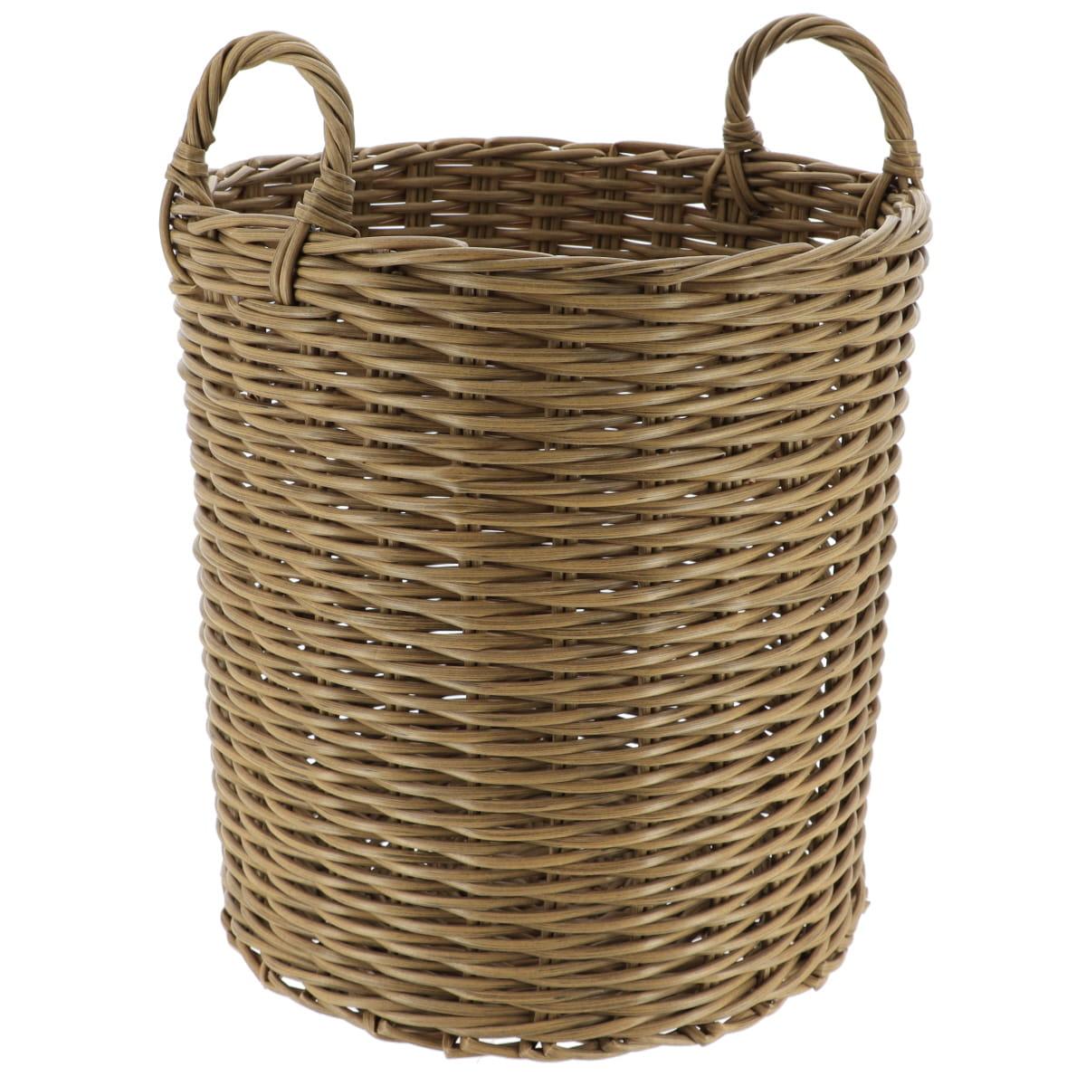 PANIERE A LINGE RECYCLE FACON OSIER 41X42CM NATUREL