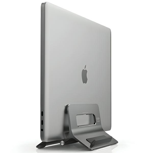 Halterung Ständer für Apple MacBook / Laptop / Notebook (Breite bis zu 2.7 cm) - Grau