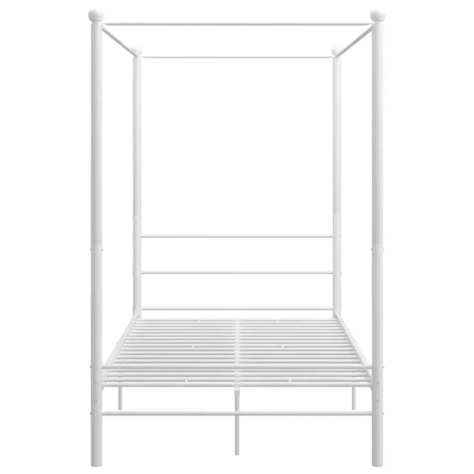 vidaXL - Hemelbedframe met latten - Wit - Metaal - 140x200 cm