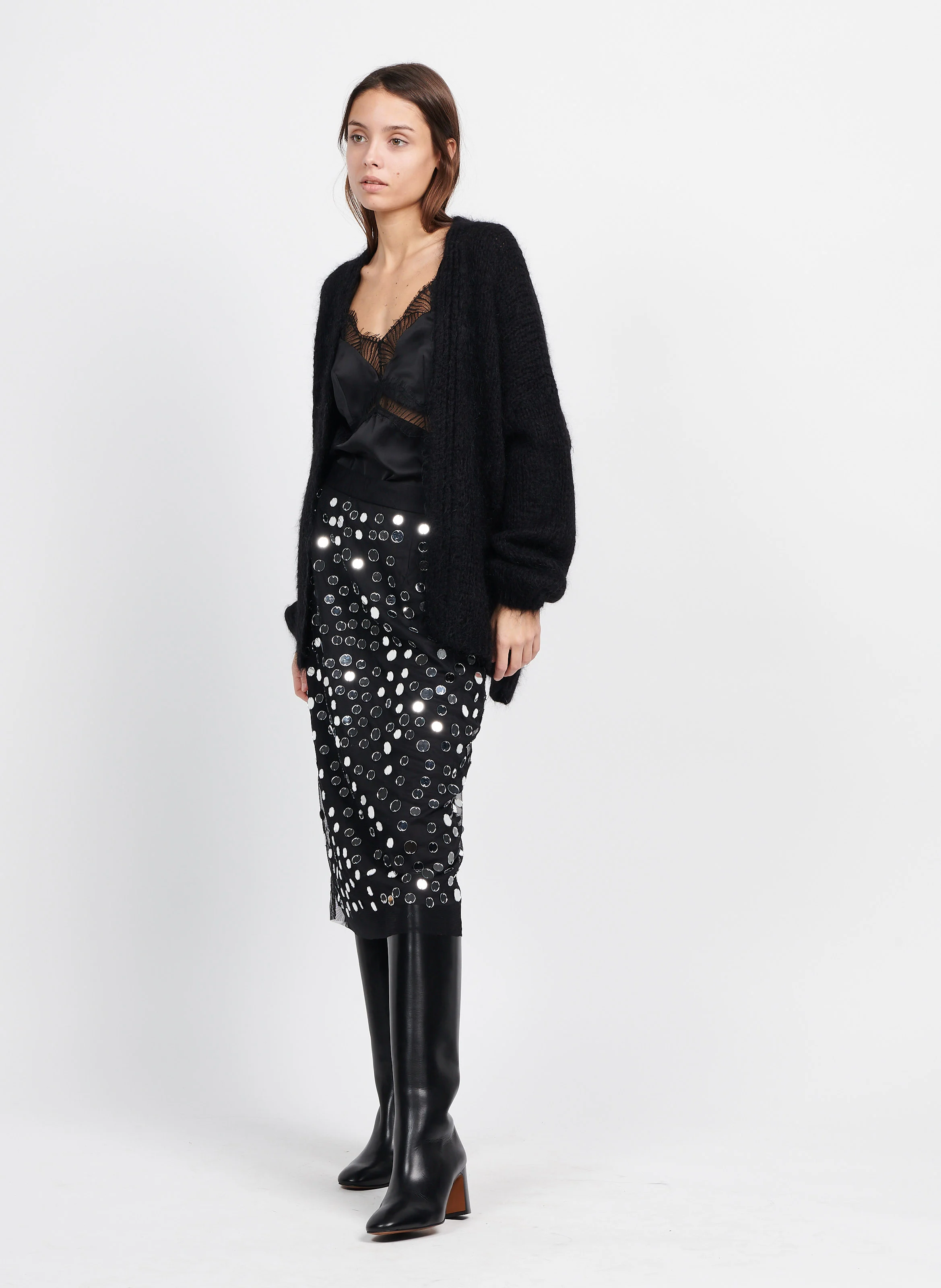 CRESCENT - Jupe courte droite | Noir