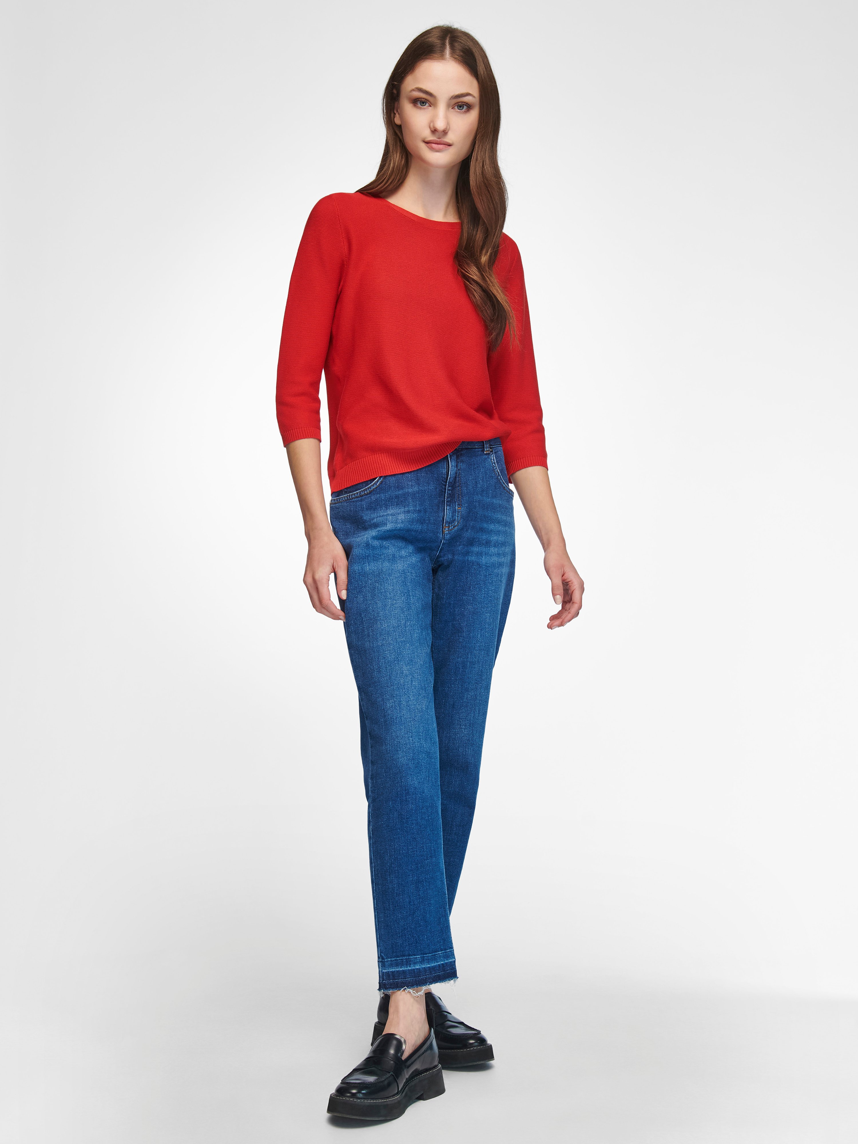 Rundhals-Pullover mit 3/4-Arm