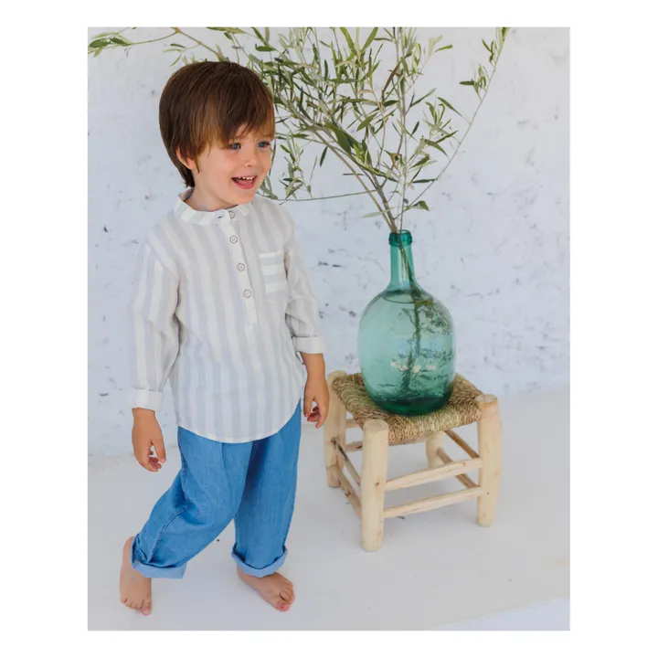 Búho Kurta Rayée Mousseline | Gris galet