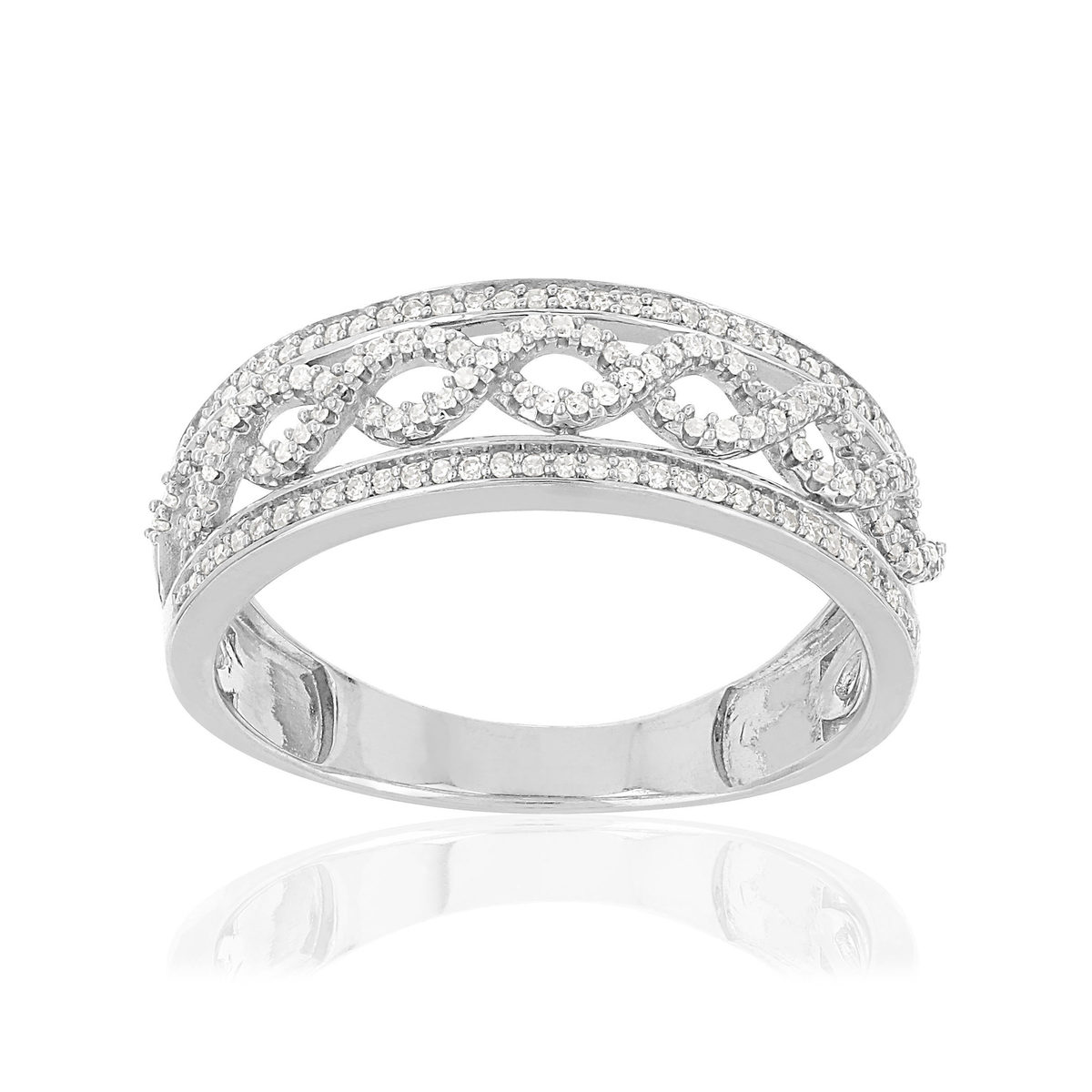 Bague MATY Or 375 blanc Diamants
