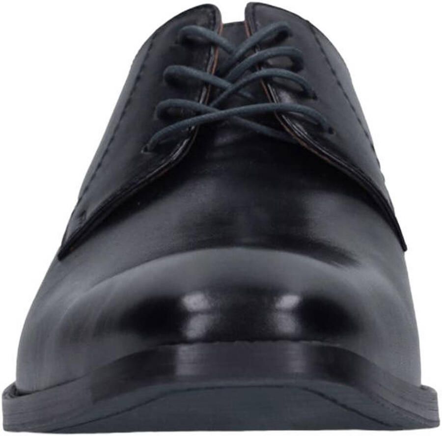 Manfield Heren Zwarte leren veterschoenen