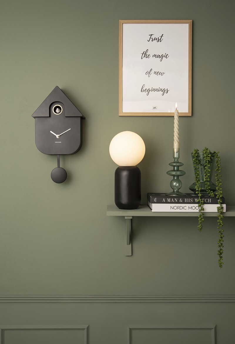 Wall Clock Modern Cuckoo KA5768TB Turquoise blue