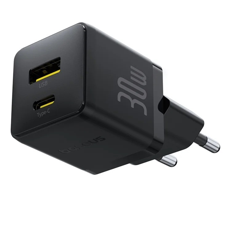 (30W) Palm USB C / USB A Ladegerät Netzteil Power Delivery 3.0 Quick Charge 3.0   (60W) USB C Ladekabel - Schwarz