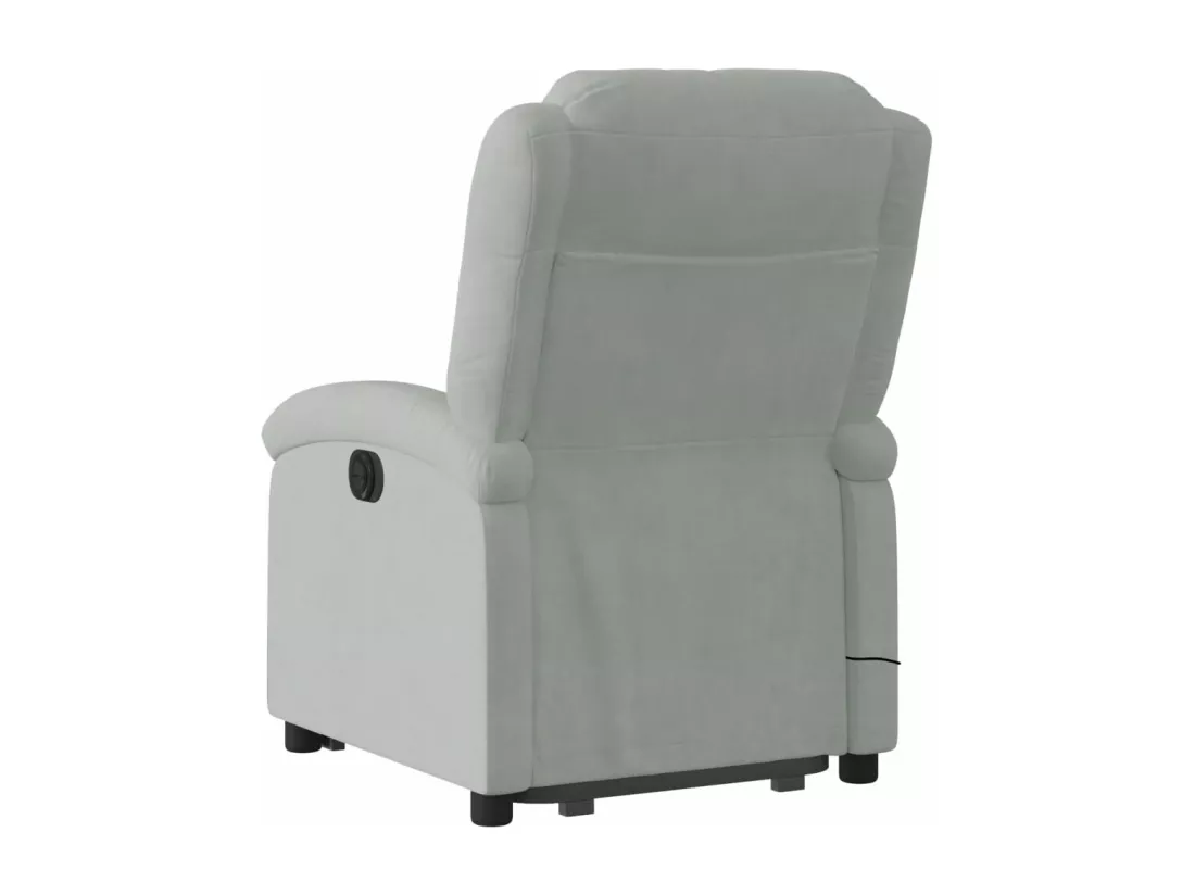Fauteuil massant inclinable Gris clair Velours