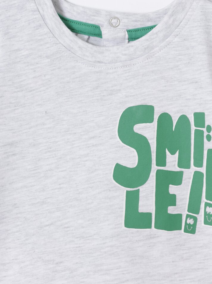 Conjunto de camiseta e shorts de tecido atoalhado - Marfim