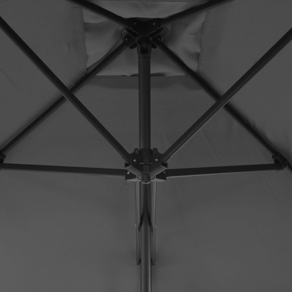 Parasol d'extérieur avec mât en acier 250 x 250 cm anthracite
