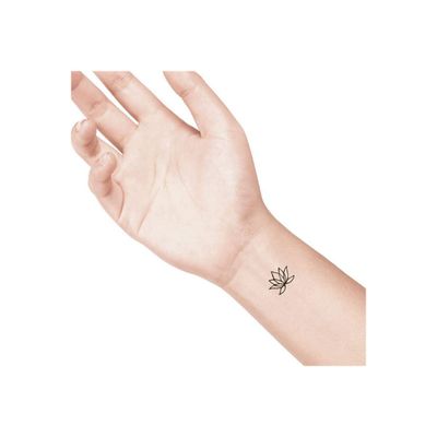 LaDot - Pierre pour tatouage éphémère - en céramique - taille S (2,2 x 2,2 cm) - fleur de lotus