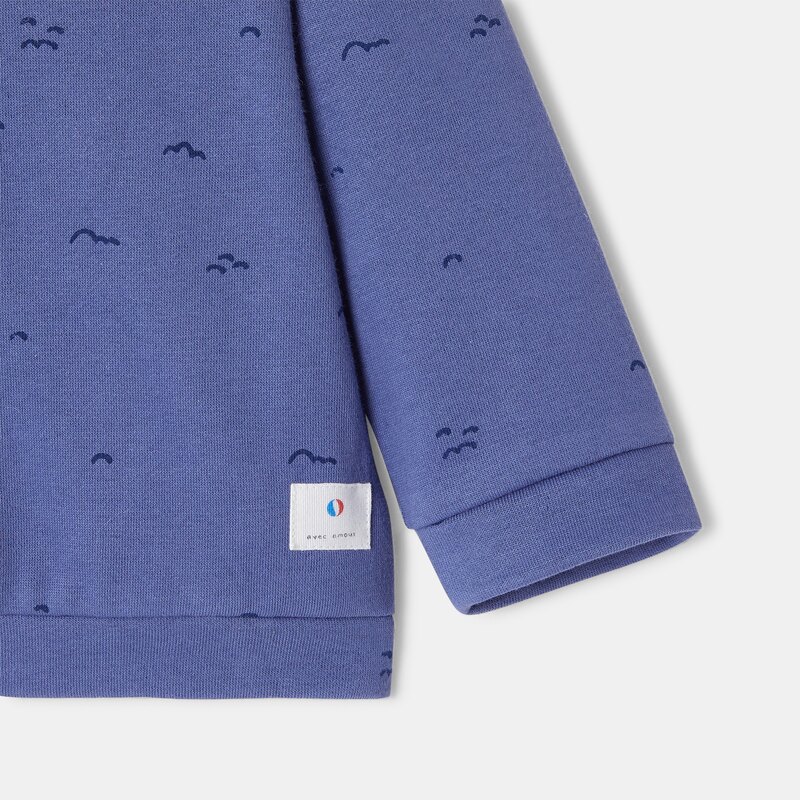 Sweat pressionné à capuche en molleton bleu mixte Absorba Bleu