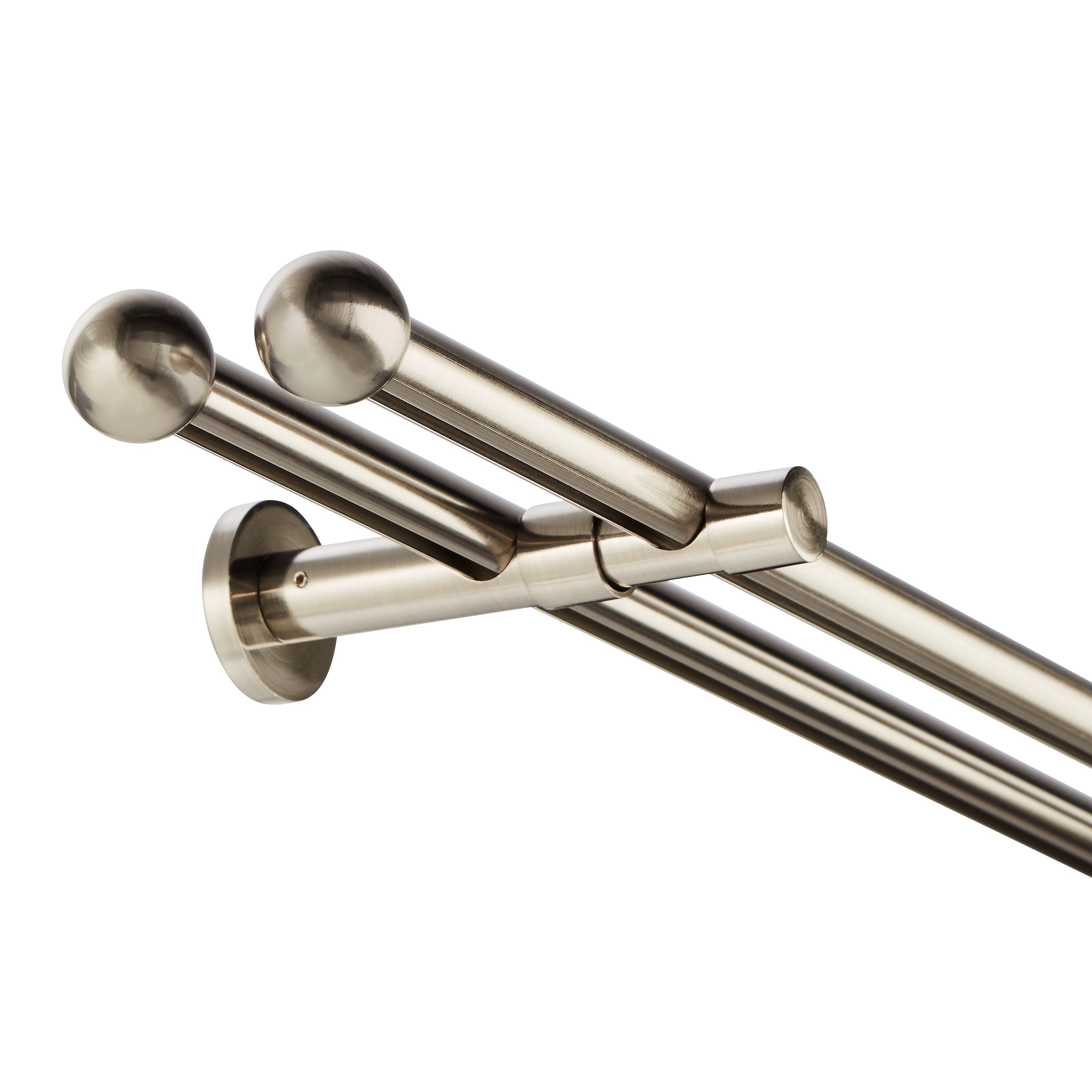 METALL Vorhangstange mit Innenlauf - Silber / B: 160.0 cm