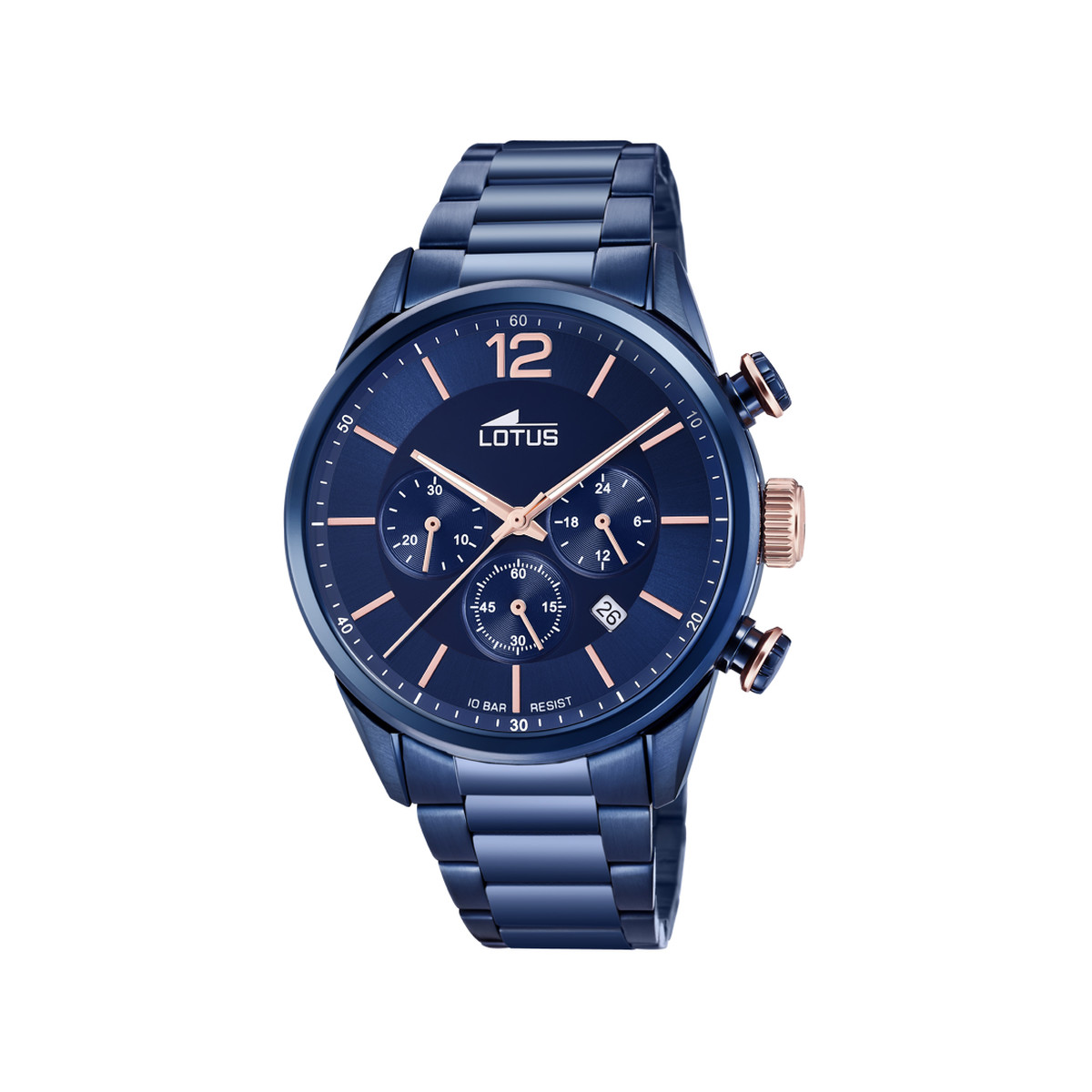 Montre LOTUS CHRONO Bracelet acier bleu