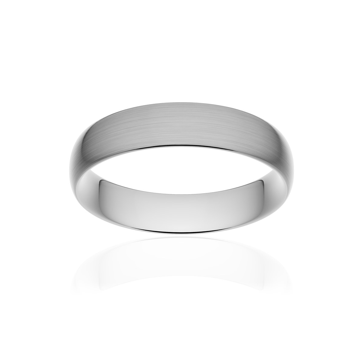 Alliance palladium 950 brossé demi-jonc confort 5 mm