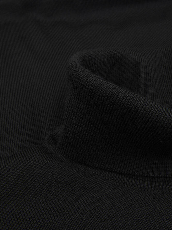Stenströms Sweater Knitted Roll Neck Merino Wool Black
