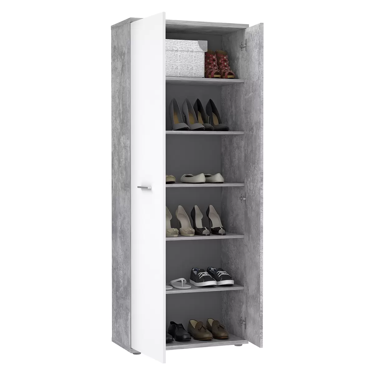 Mehrzweickschrank Net 106 Betonoptik,weiss
