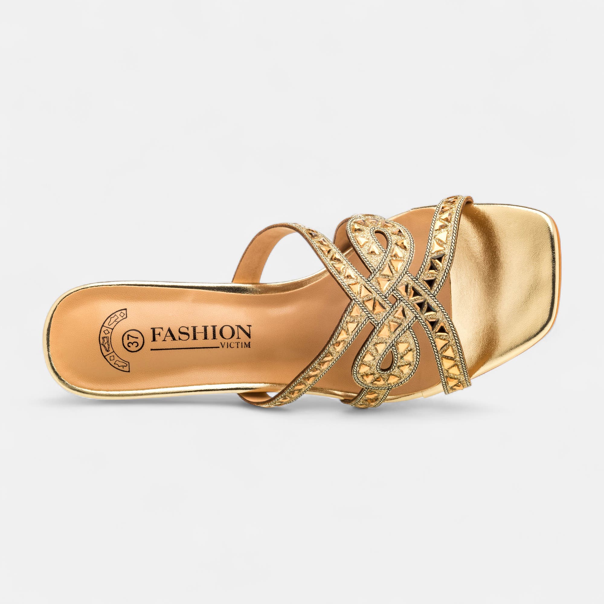 Mules à talon Femme or