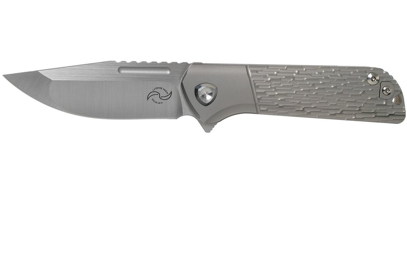 Liong Mah Lanny V2, Textured Titanium, Satin M390 zakmes