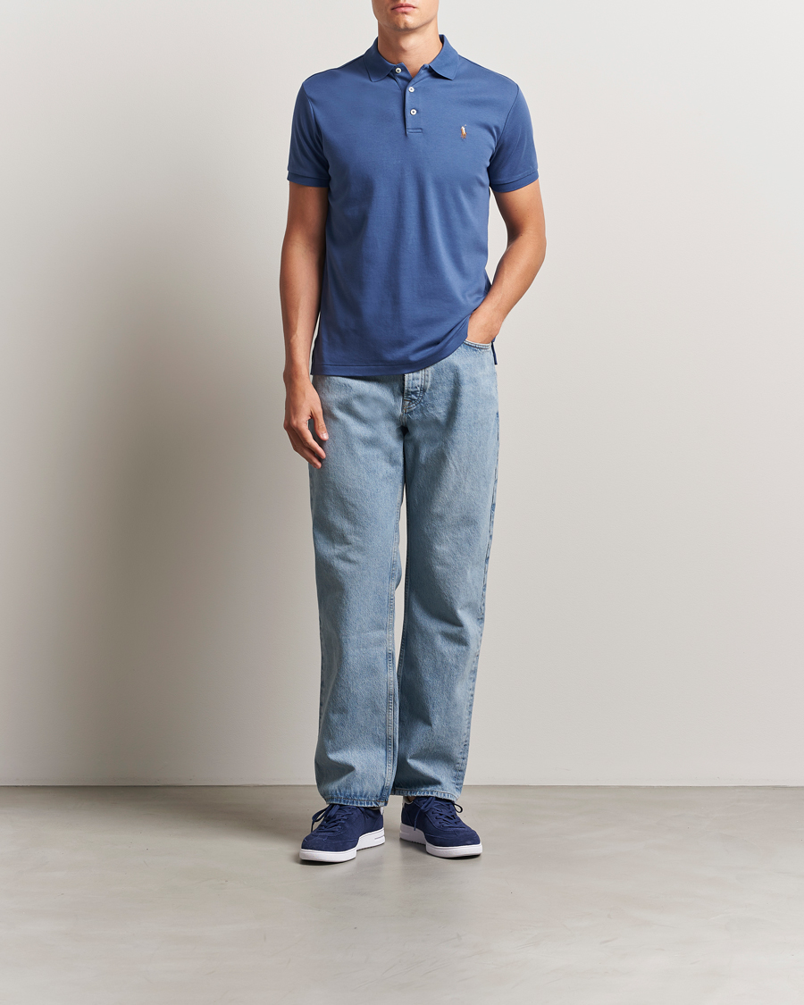 Polo Ralph Lauren Luxury Pima Cotton Polo Earth Blue