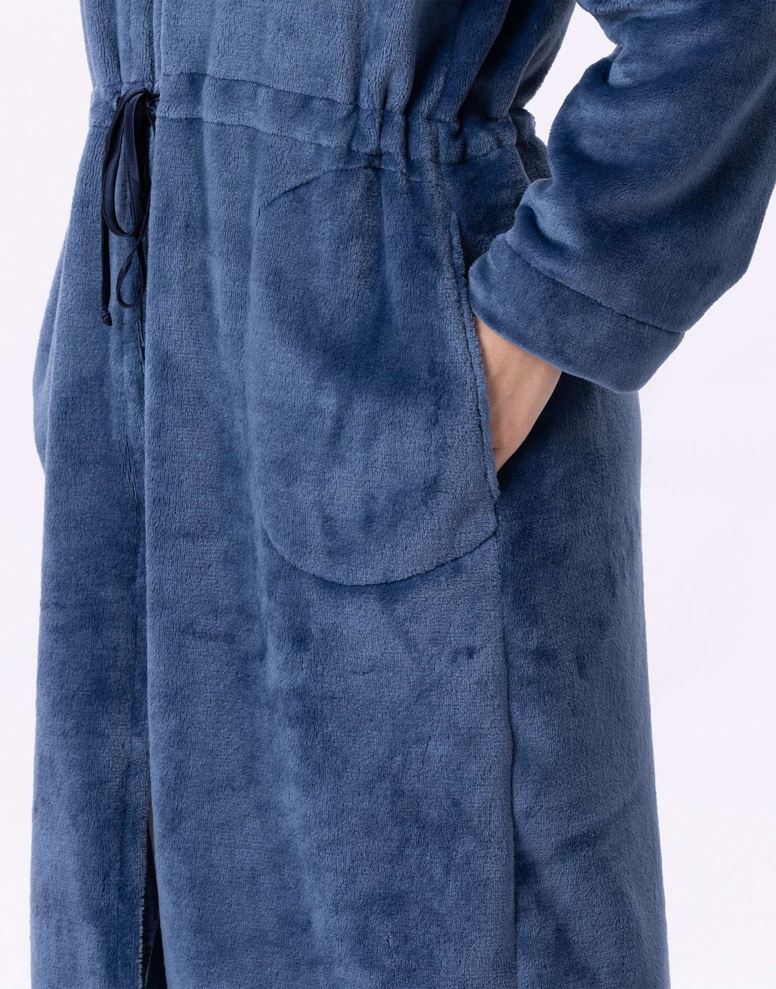 ESSENTIEL 853 - Veste zippée en peluche flanelle | Bleu