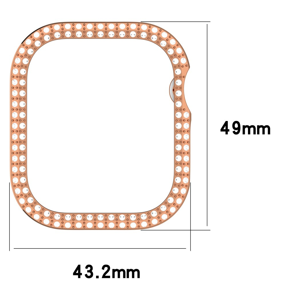 Apple Watch Series 11 / Series 10 (46mm) Galvanisierte Glitzer Strass Bumper Hülle - Roségold