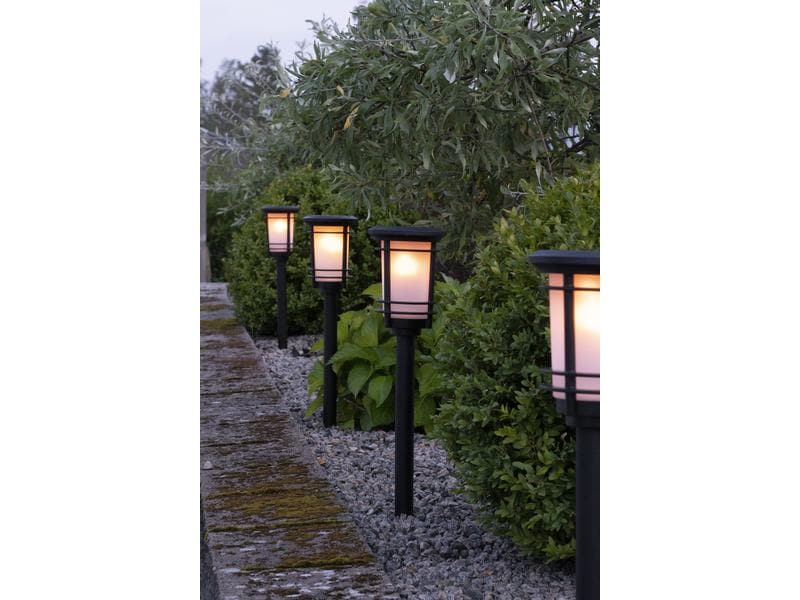 Star Trading Gartenlicht Solar Flame, Schwarz Solar Wegeleuchte
