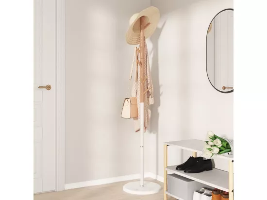 Porte-manteau blanc 172 cm fer enduit de poudre