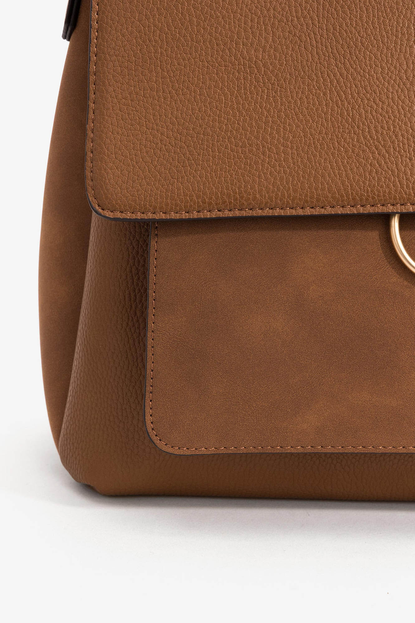 Bolsa de ombro combinada - Marrom escuro