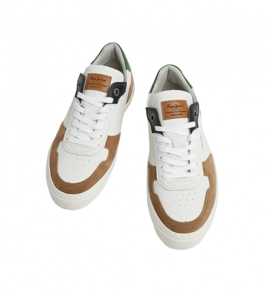 Tênis de couro Pepe Jeans Yogi Street M, branco, marrom