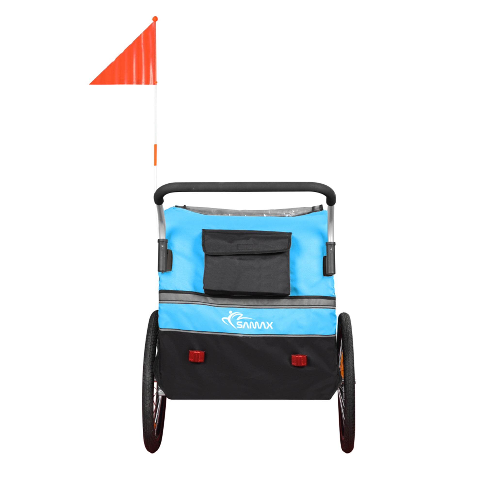 SAMAX 360° drehbarer Fahrradanhänger 2in1 Jogger - in Blau - Black Edition
