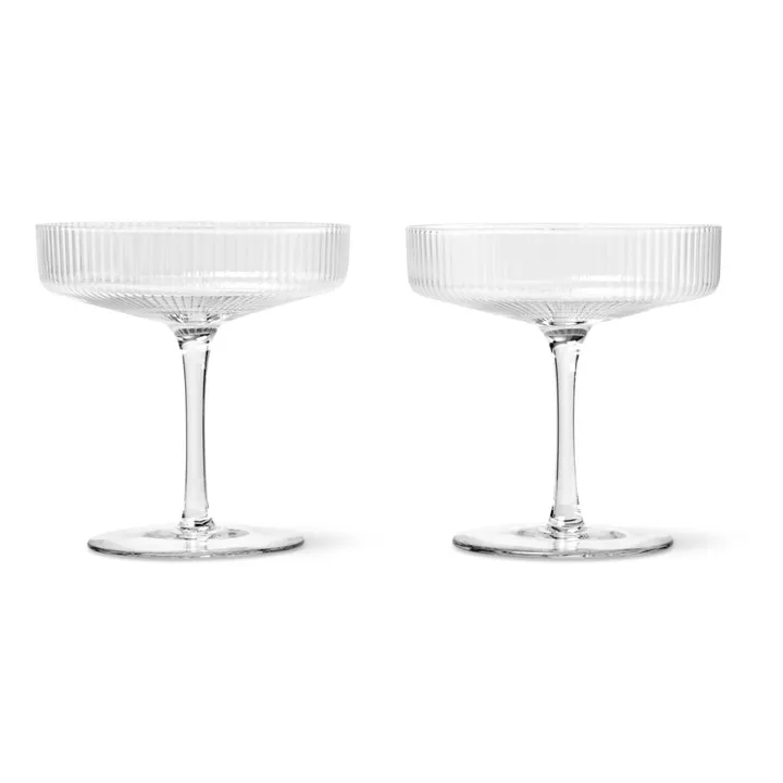 Ferm Living Coupes à champagne Ripple - Set de 2