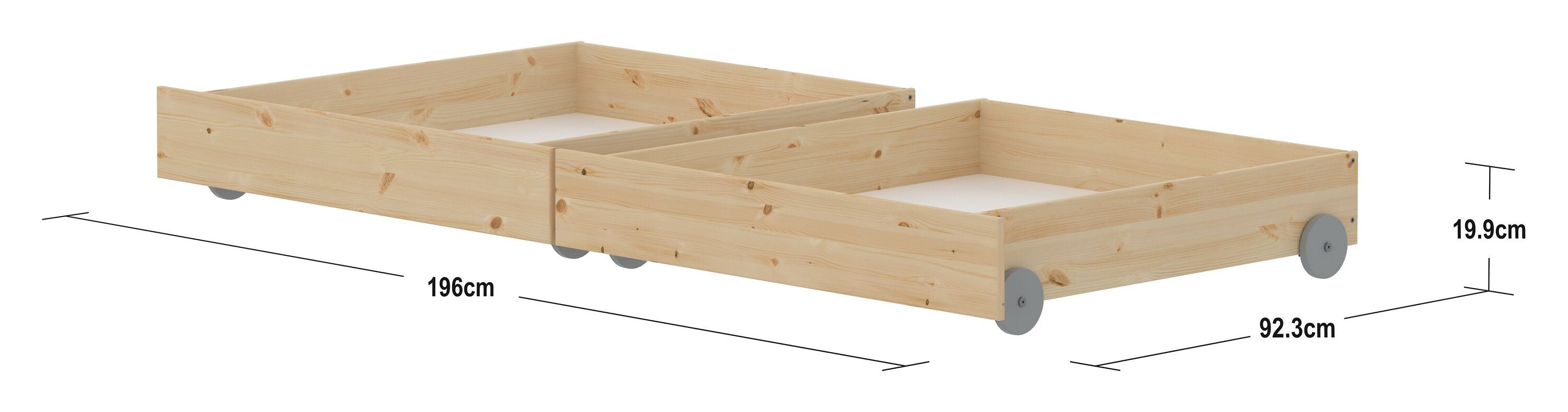 CLASSIC Bettschubladen-Set 2er natur - 001