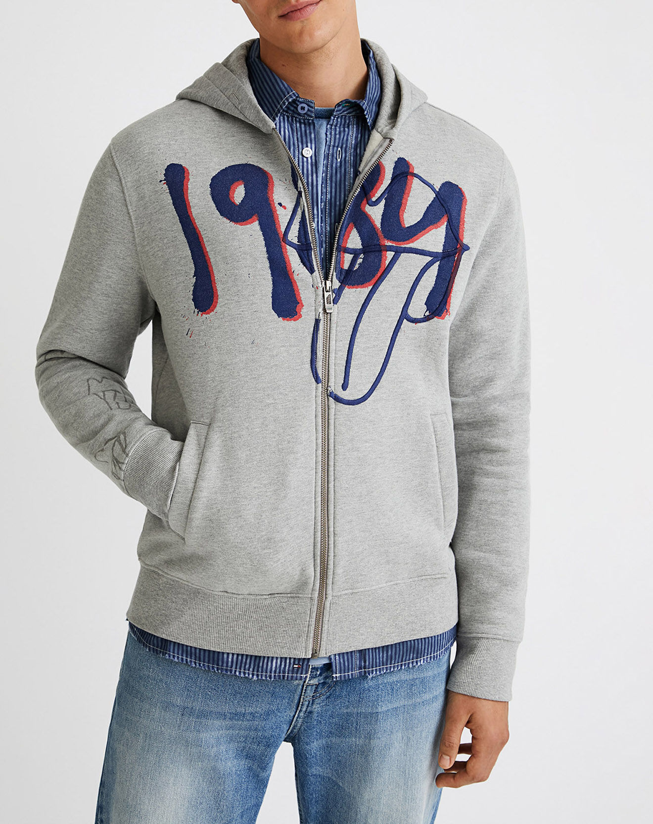 Desigual Sweat Ryan gris clair