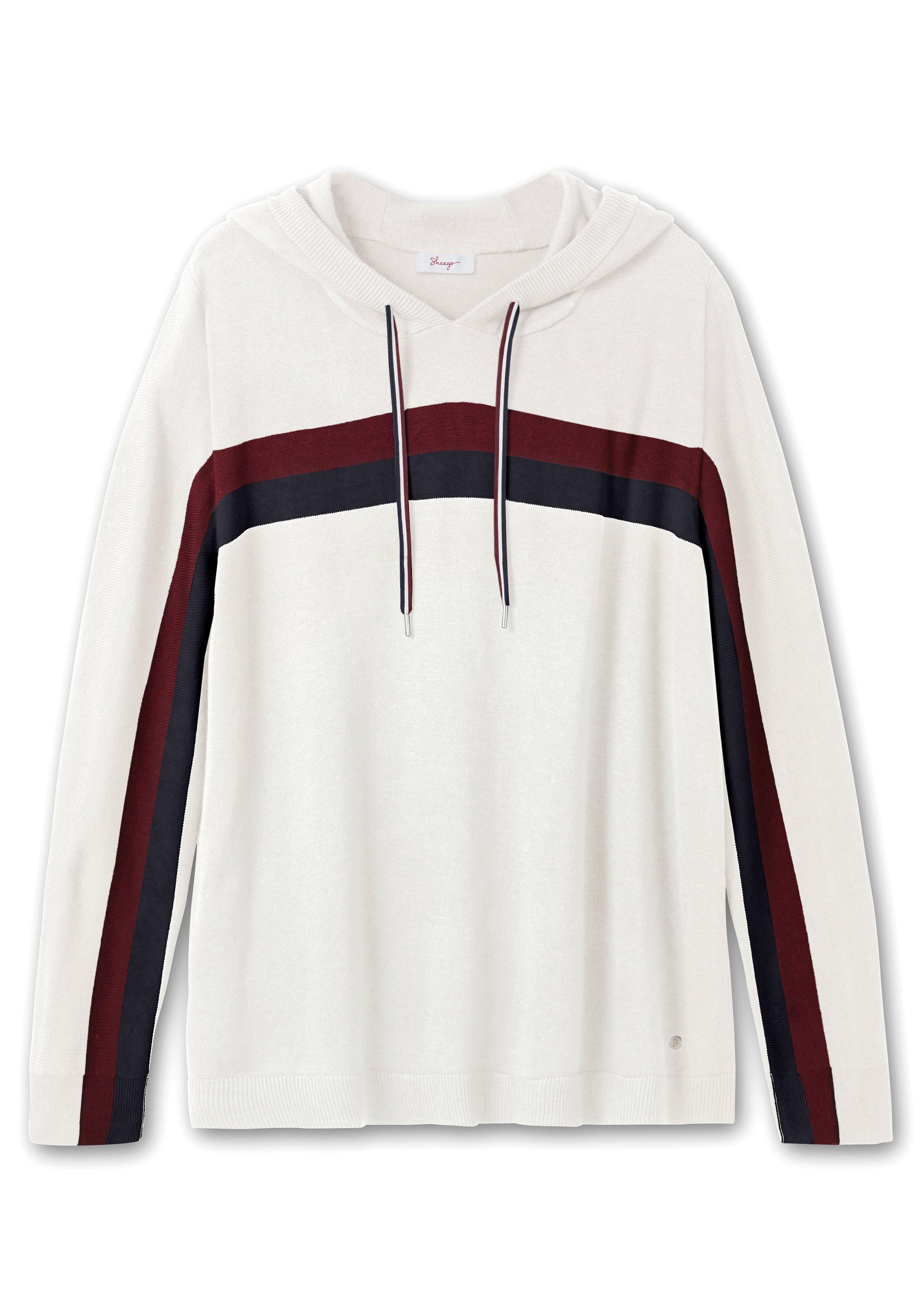 Pullover mit Kapuze und Intarsien-Streifen
