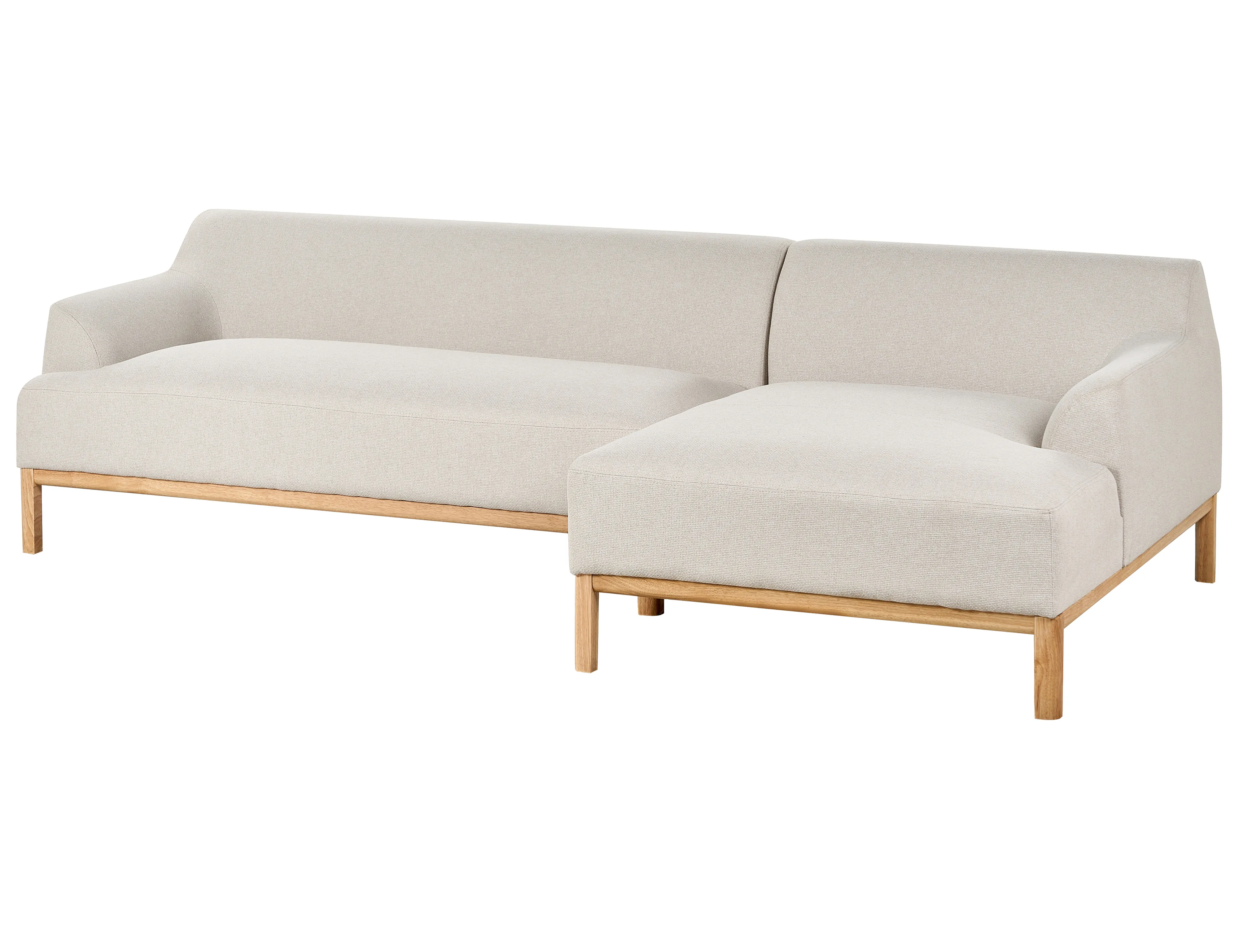 Hoekbank 3-zits SOSJO Stof Lichtbeige linkszijdig