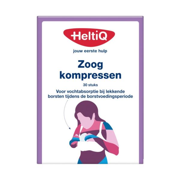 HeltiQ Zoogkompressen Voorgevormd - 30 stuks - Wit
