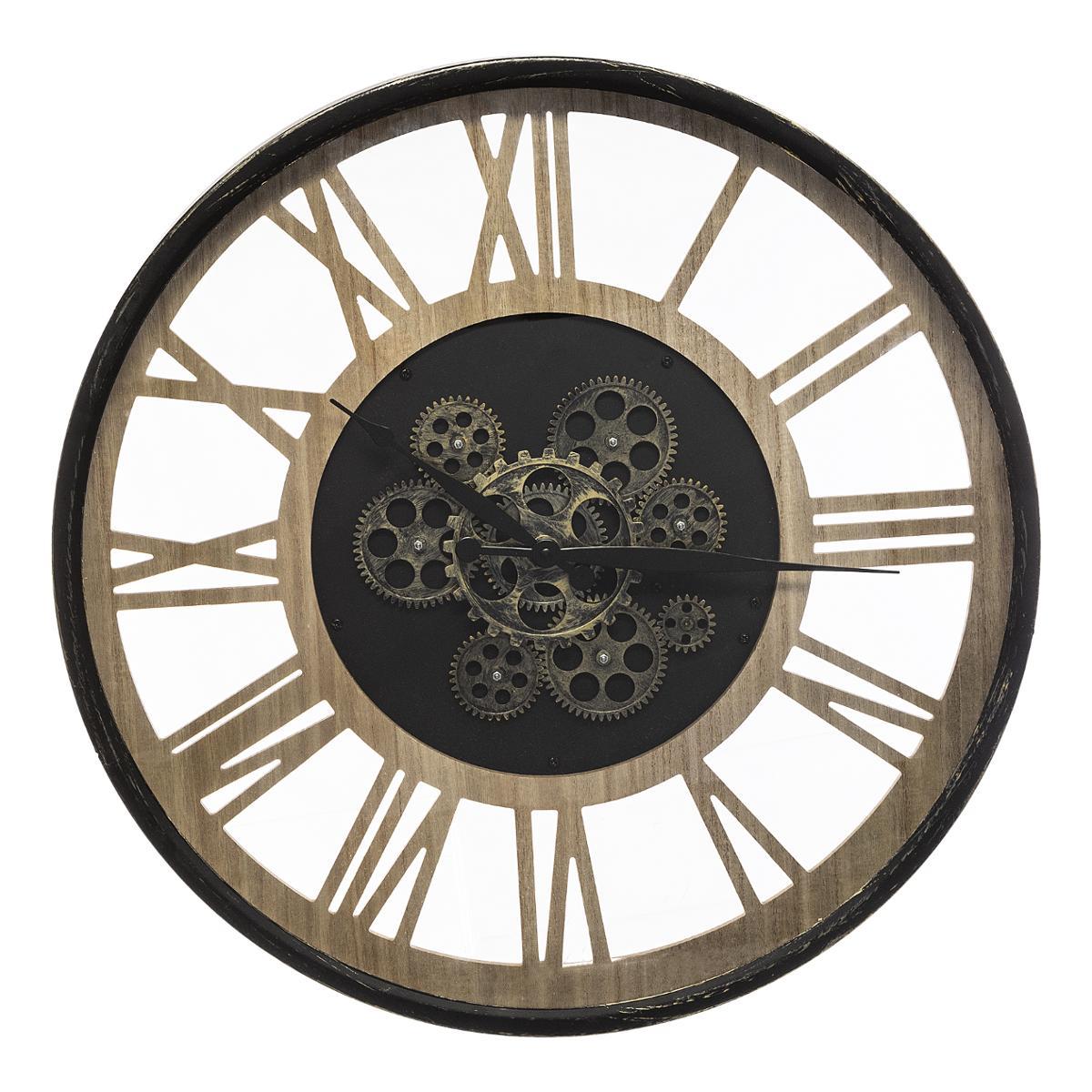 PENDULE METAL BOIS D.57CM